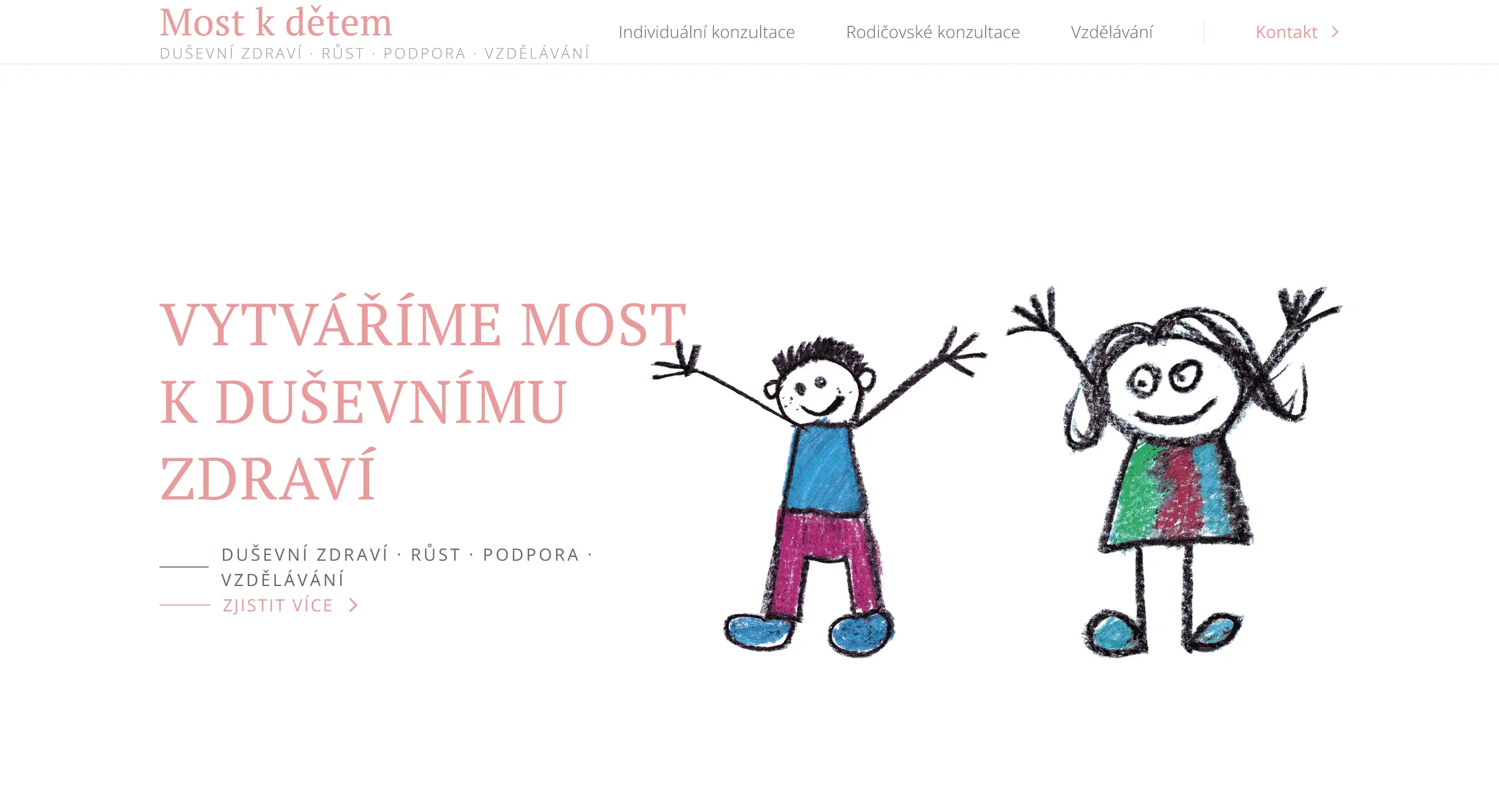 Most k dětem – webové stránky pro neziskovou organizaci